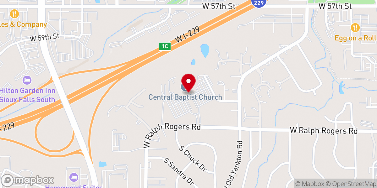 Map showing location of Central Baptist Church Foundation