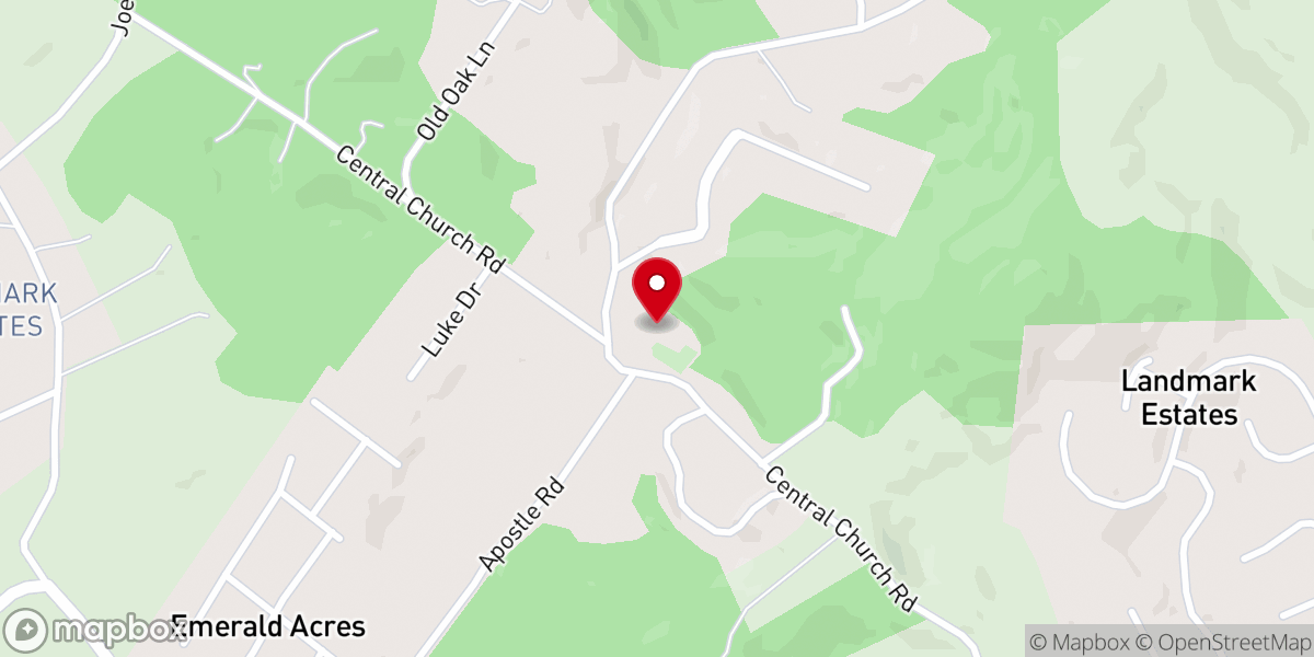 Map showing location of Central Baptist Church