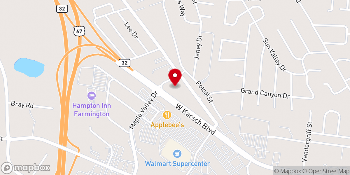 Map showing location of Food Pantry of the Community Churches
