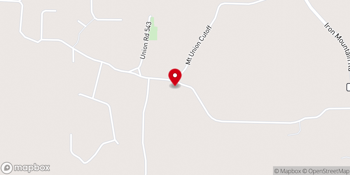 Map showing location of Mount Union Church