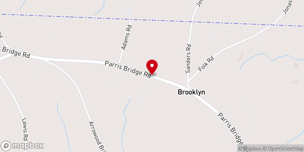 Map showing location of Providence Church