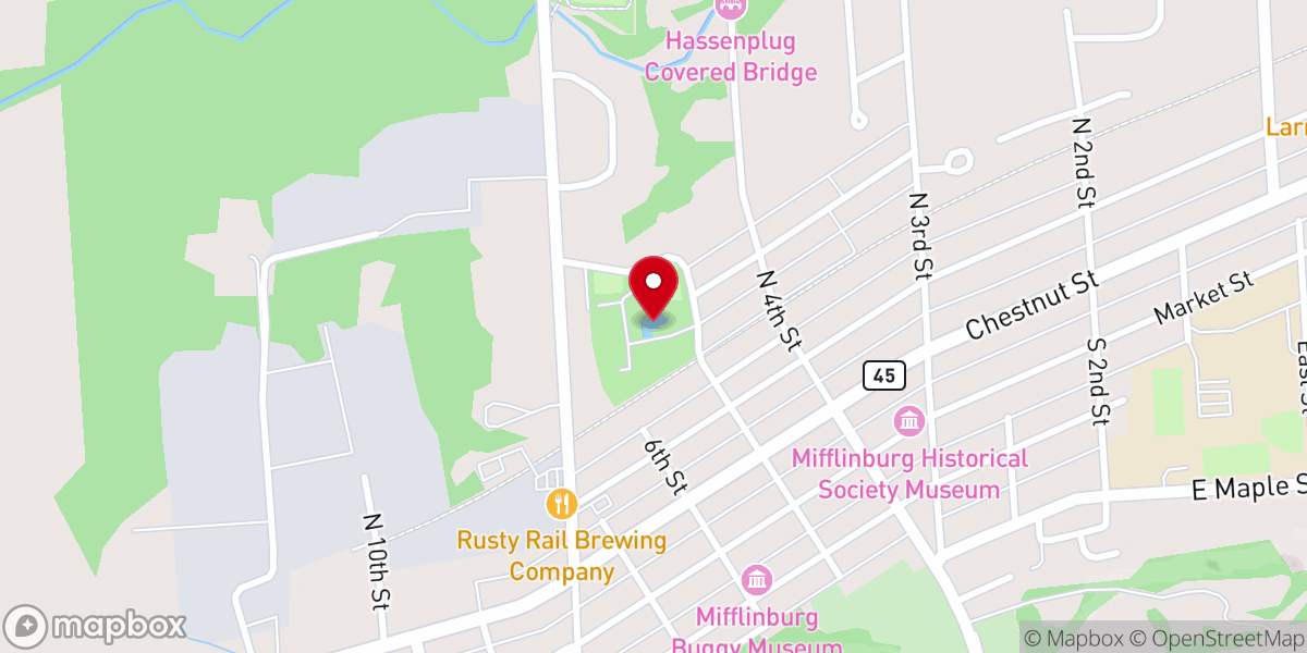 Map showing location of Mifflinburg Community Park & Pool