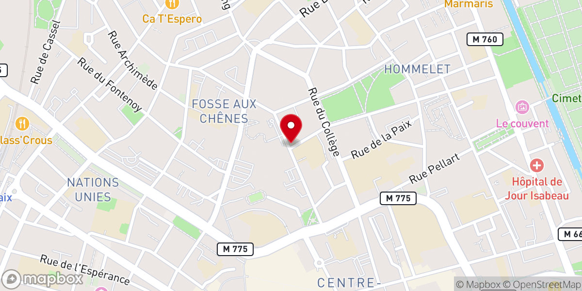 Map showing location of Jesus - Christ Le Roi Des Nations