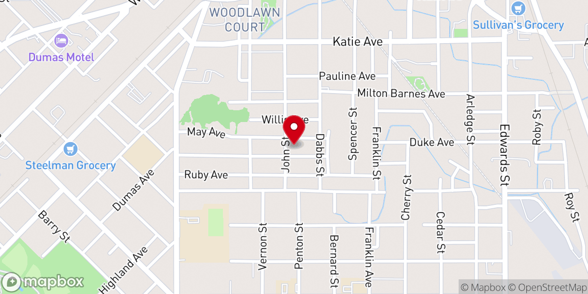 Map showing location of Antioch Missionary Baptist Church