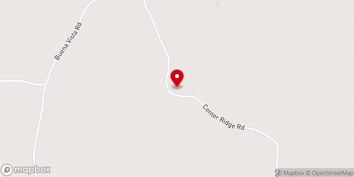 Map showing location of Center Ridge Church