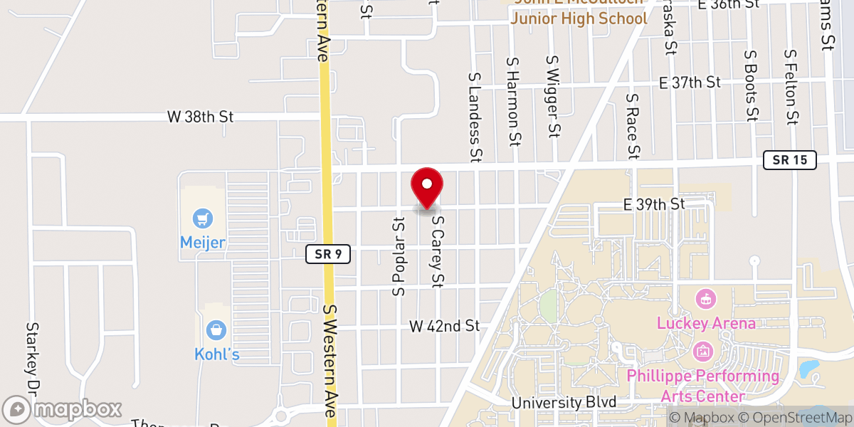 Map showing location of Indiana North District Office