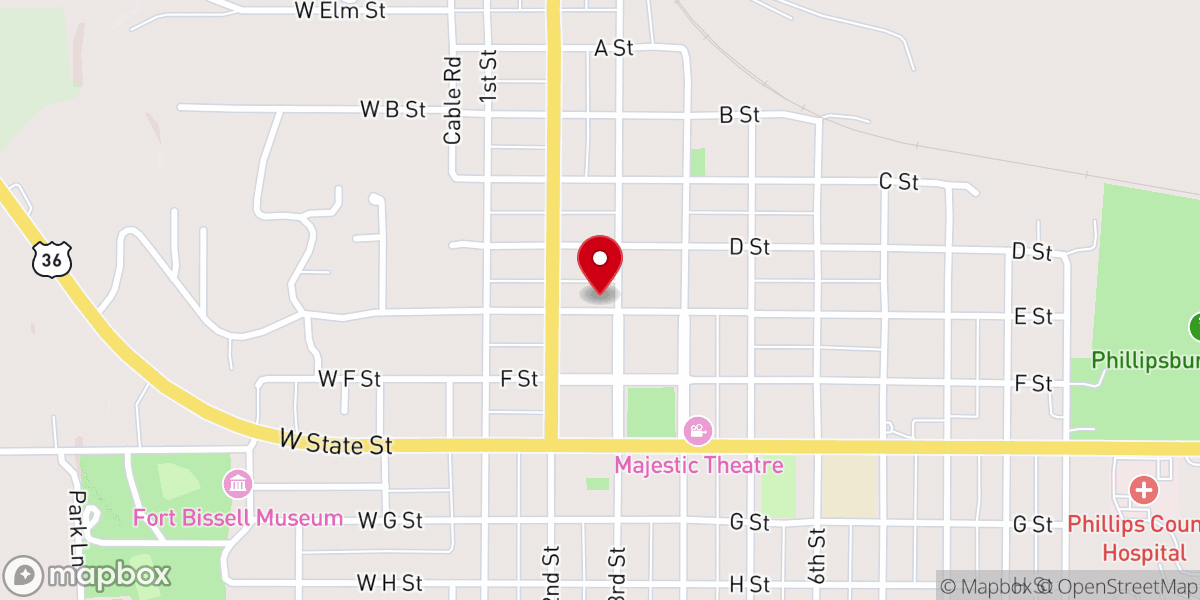 Map showing location of First Presbyterian Church