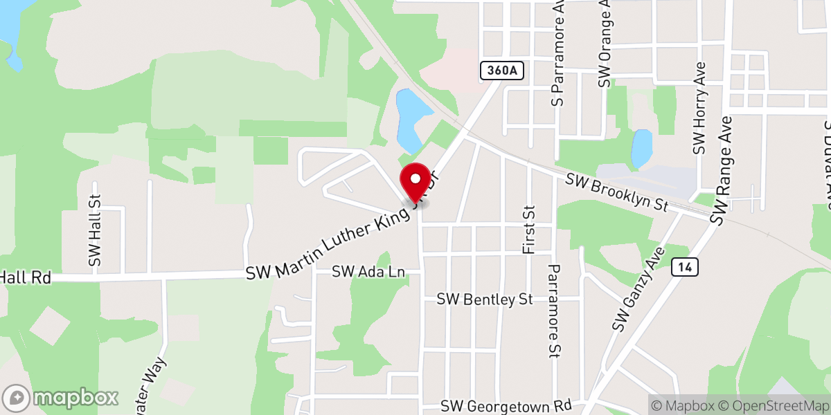 Map showing location of Mt Olive Primitive Baptist