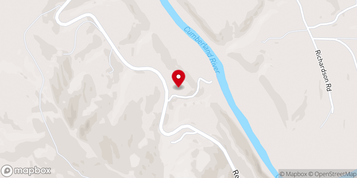 Map showing location of Cumberland Freewill Baptist Church