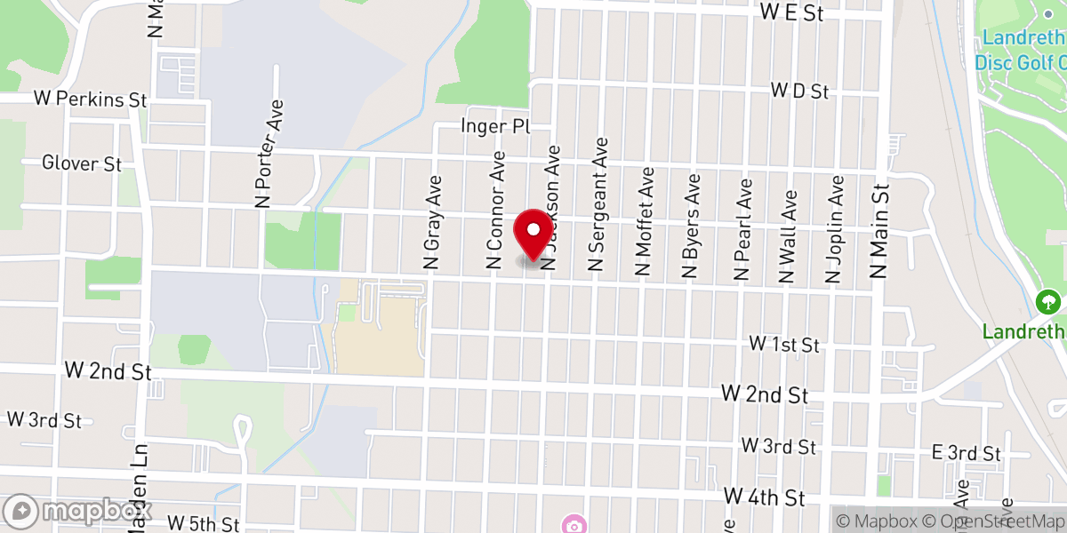 Map showing location of Hope Baptist Church
