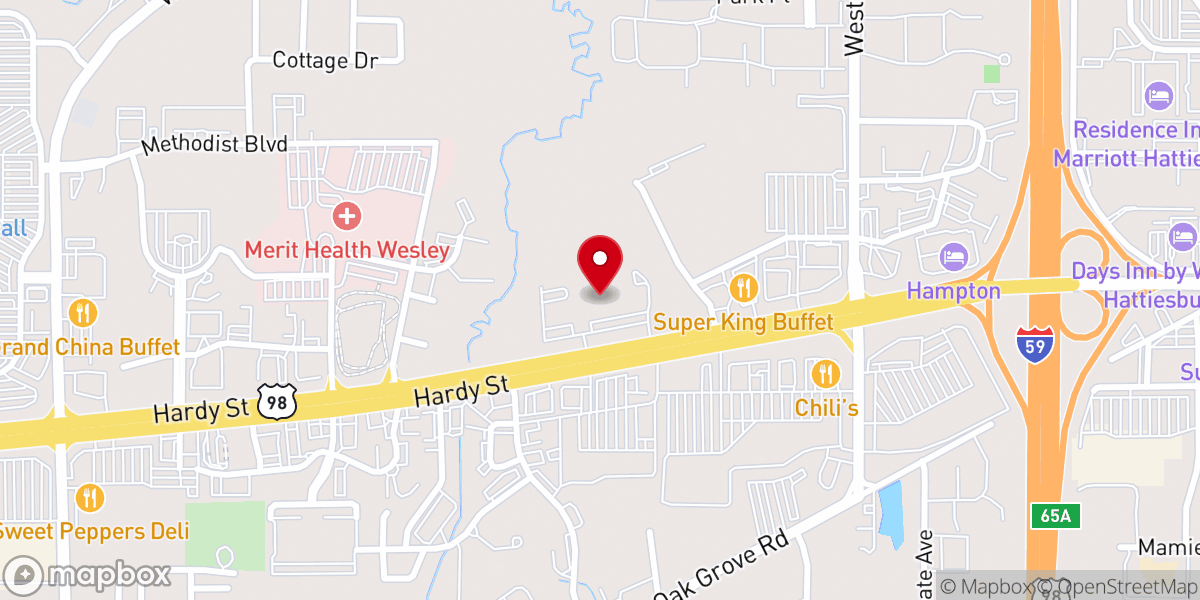 Map showing location of First Presbyterian Church