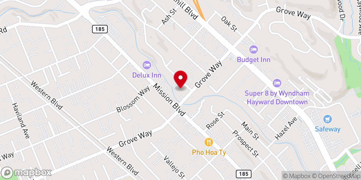 Map showing location of San Lorenzo Community Church