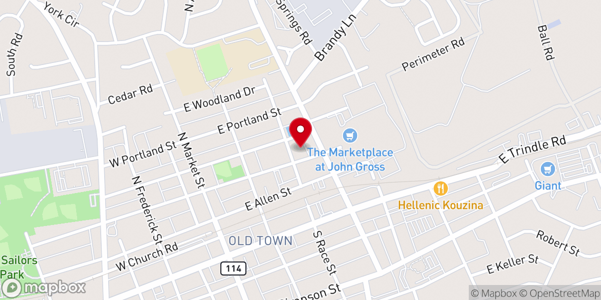 Map showing location of Turning Point Church of Mechanicsburg