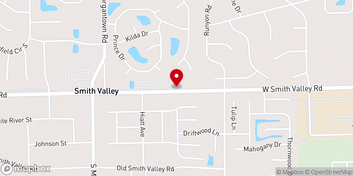 Map showing location of Church at Smith Valley