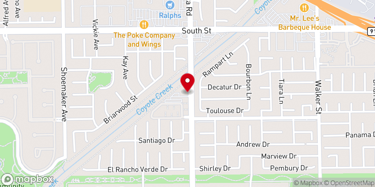 Map showing location of Hope Church