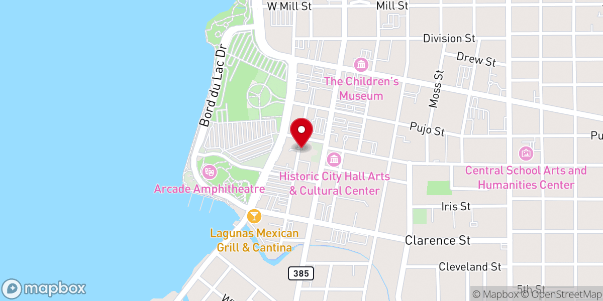 Map showing location of Calcasieu Parish Department of Veterans Affairs