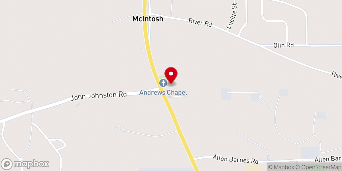 Map showing location of McIntosh United Methodist Church