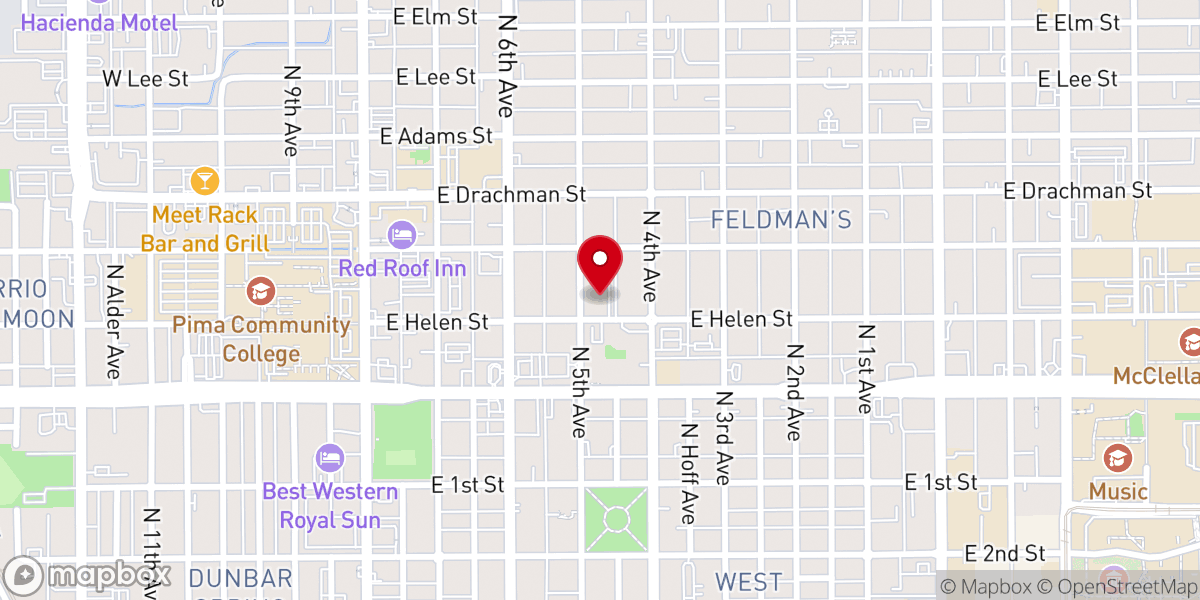 Map showing location of Tucson Chinese Christian Church