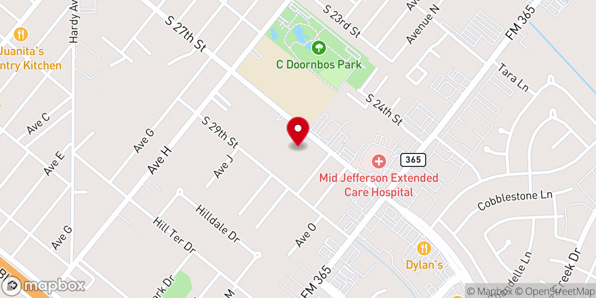 Map showing location of Nederland Apostolic Church