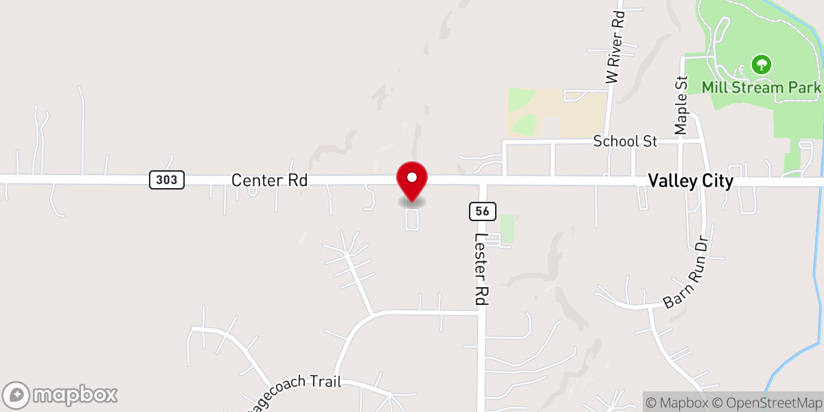 Map showing location of First Baptist Church of Valley City