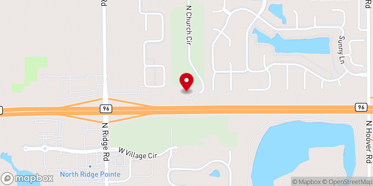 Map showing location of Midland Baptist Church