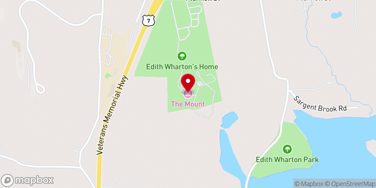 Map showing location of The Mount, Edith Wharton Cultural Center
