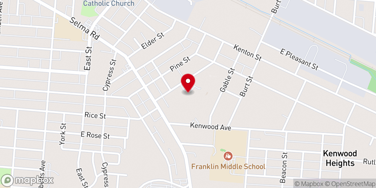 Map showing location of First Free Will Baptist Church