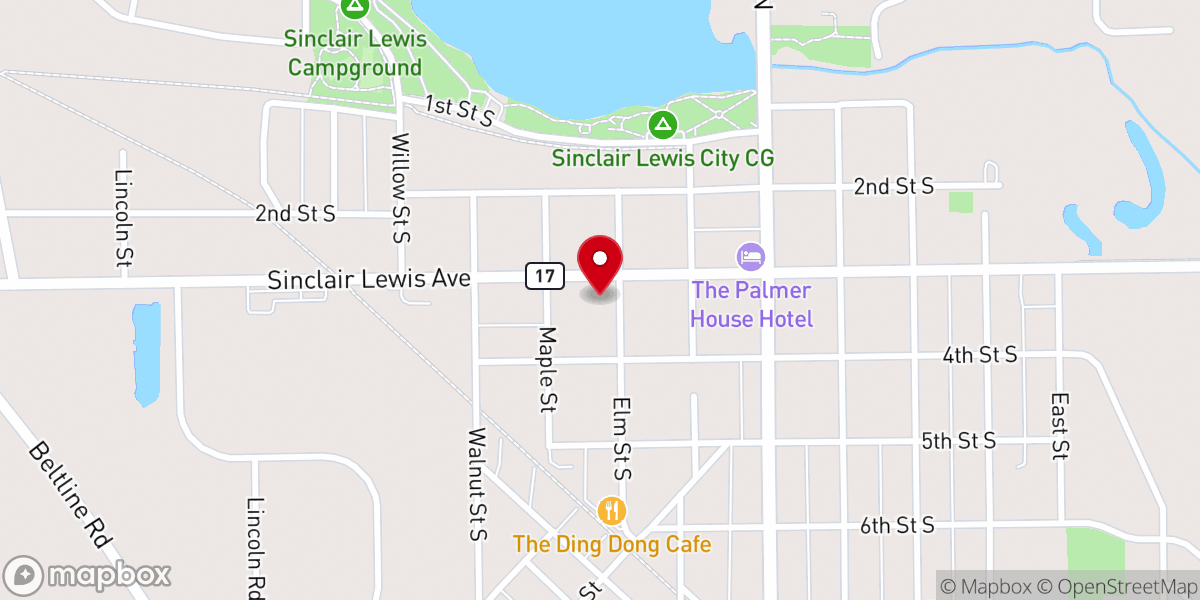 Map showing location of First Lutheran Church ELCA