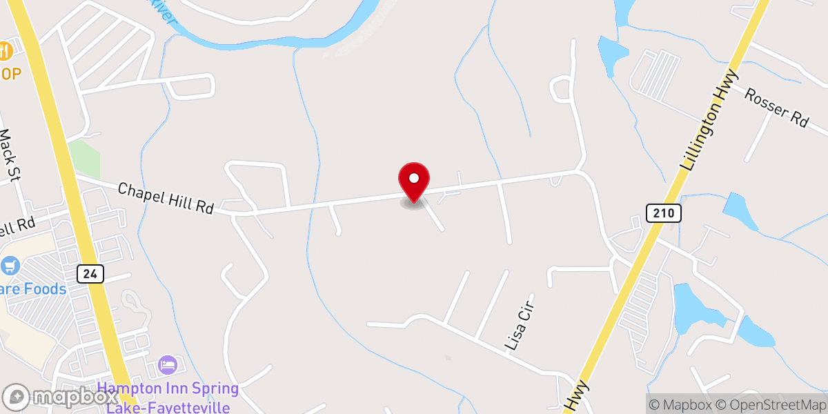 Map showing location of Spring Lake Memorial Missionary Baptist Church