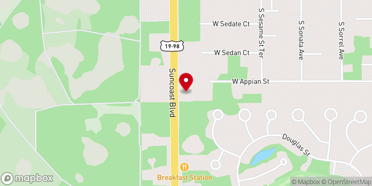 Map showing location of Citrus Family Worship Center