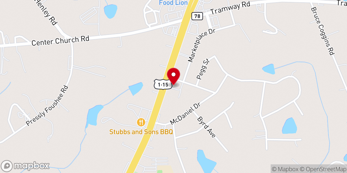 Map showing location of Tramway Baptist Church