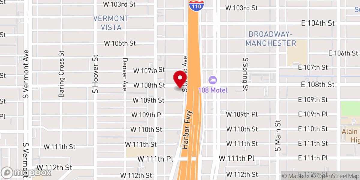 Map showing location of Upper Room Church of God