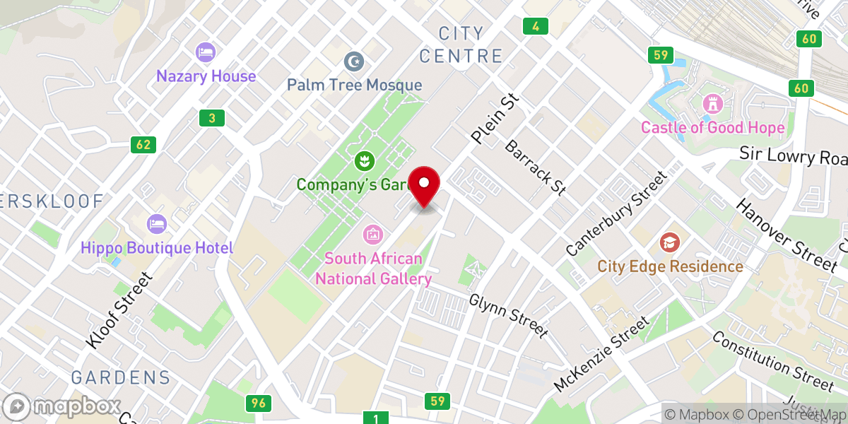 Map showing location of Archdiocese of Cape Town - Chancery Offices