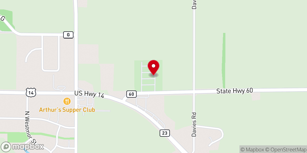 Map showing location of Spring Green Chapel
