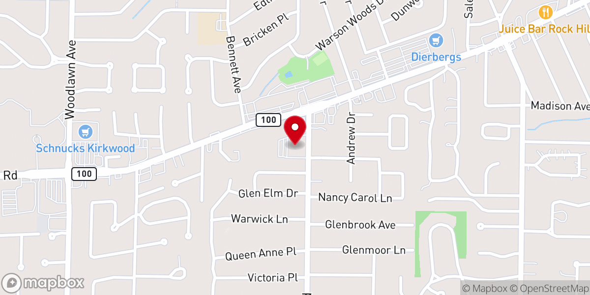 Map showing location of Glendale Lutheran Church