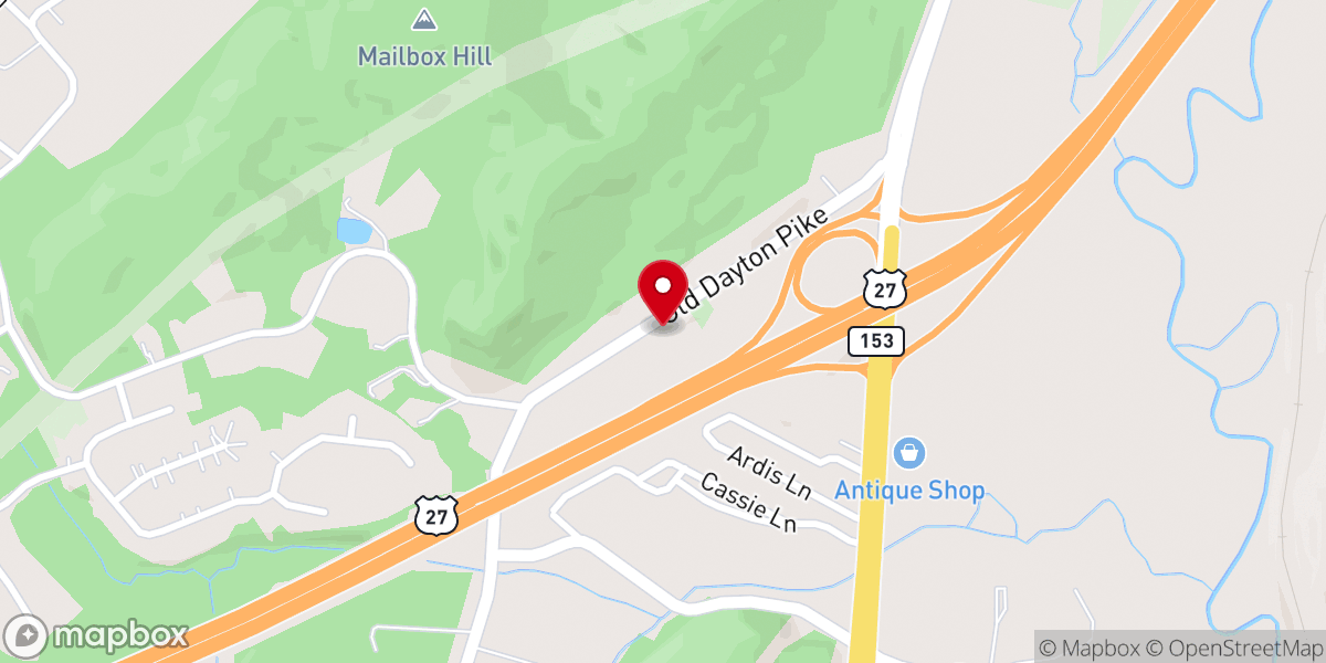 Map showing location of Falling Water Cumberland Presbyterian Church