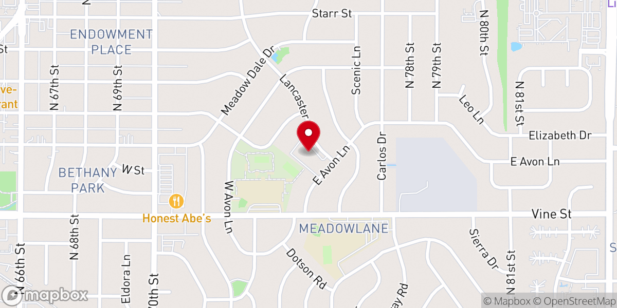 Map showing location of Saint Andrews Lutheran Church