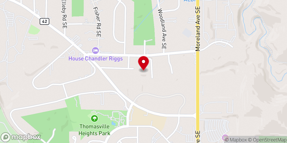 Map showing location of Tabernacle Baptist Church