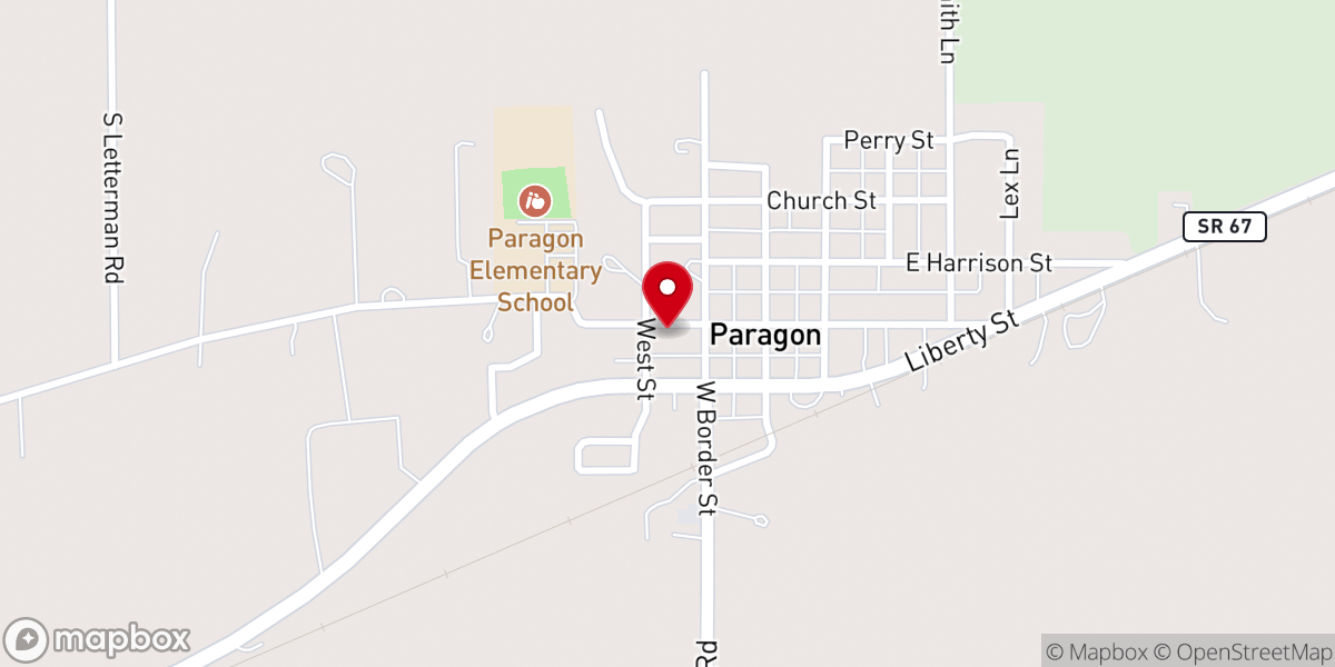 Map showing location of Paragon Bible Baptist Church