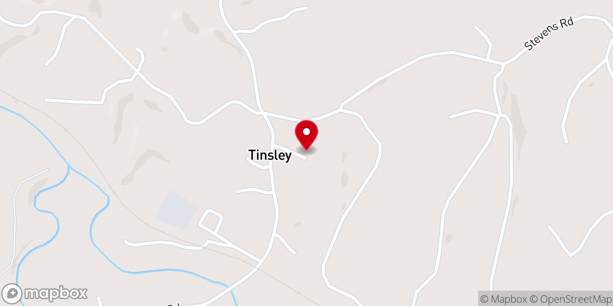 Map showing location of Tinsley Baptist Church