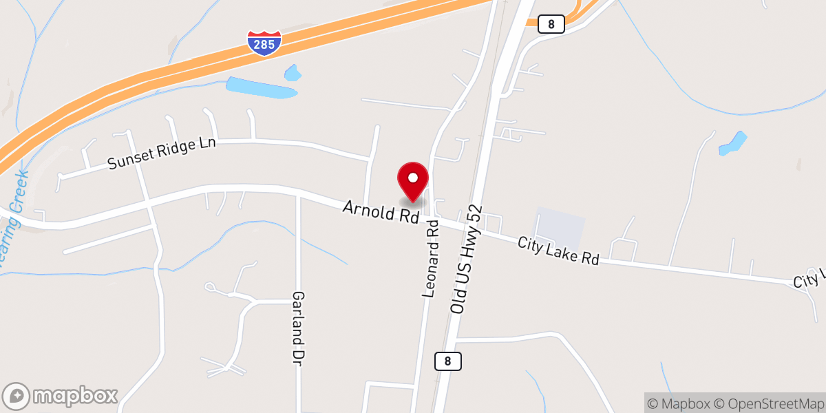 Map showing location of Ebenezer United Methodist Church