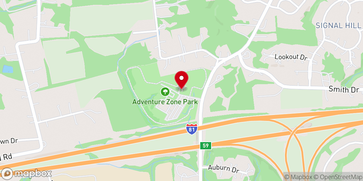 Map showing location of Adventure Park