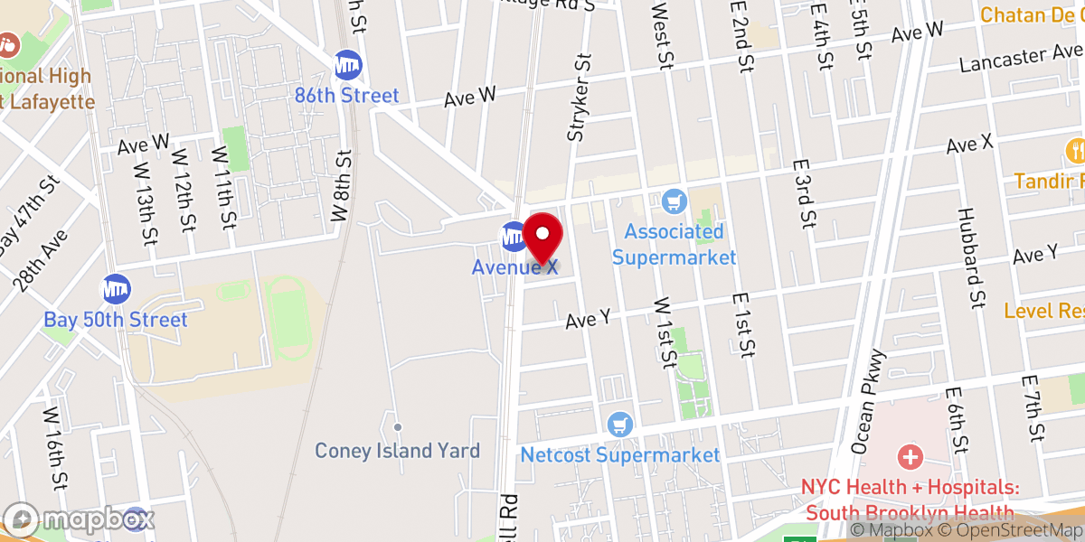 Map showing location of Bowl 360 Brooklyn