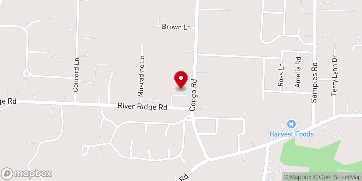 Map showing location of Congo Road Baptist Church