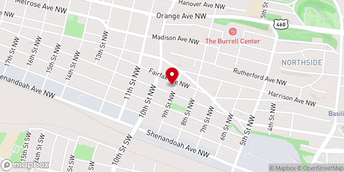Map showing location of Maple Street Baptist Church
