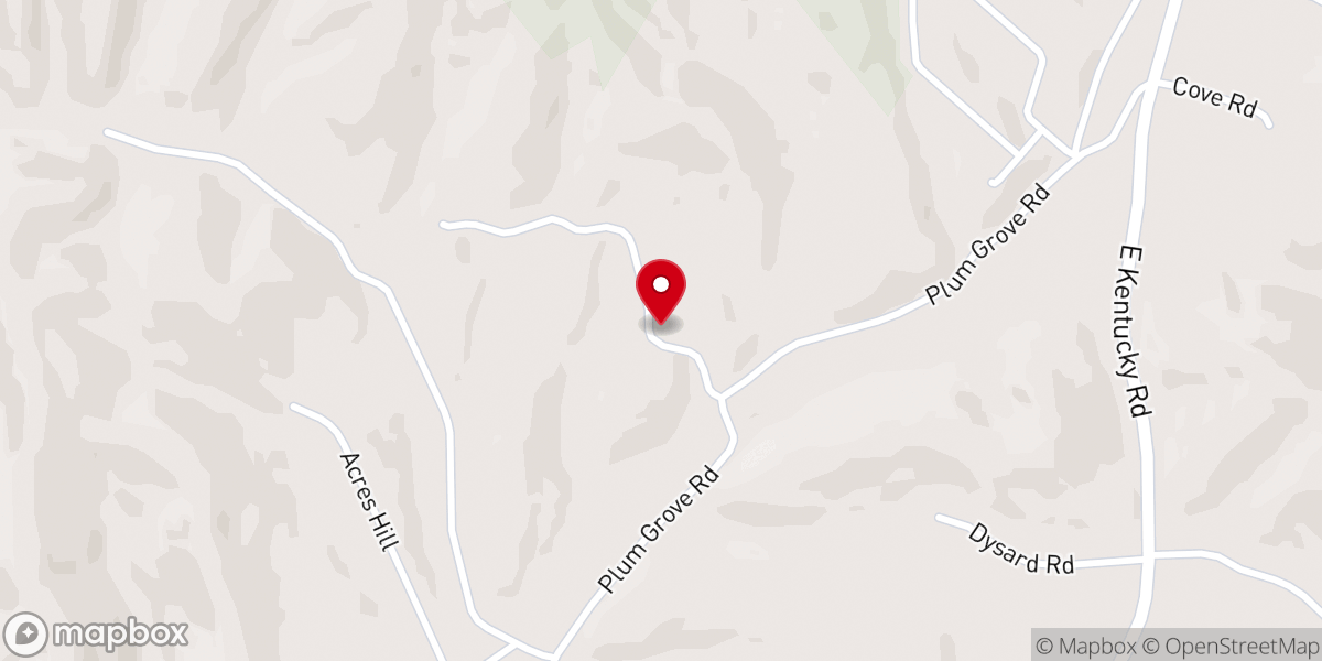 Map showing location of Plum Grove Baptist Church