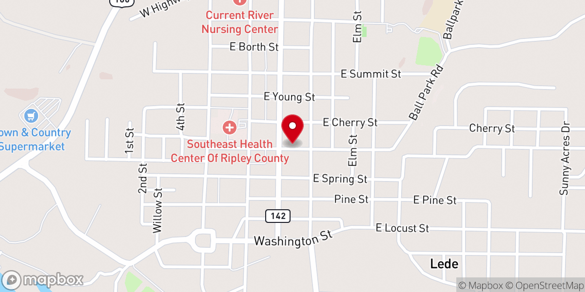 Map showing location of Logan Creek Baptist Church