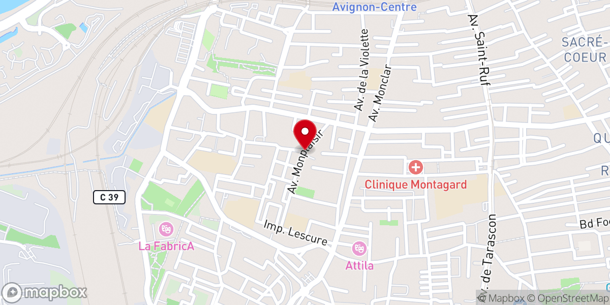 Map showing location of Église néo-apostolique Avignon