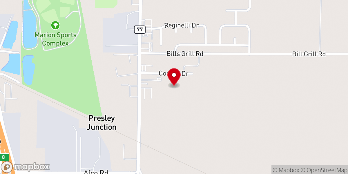 Map showing location of Cross Community Church