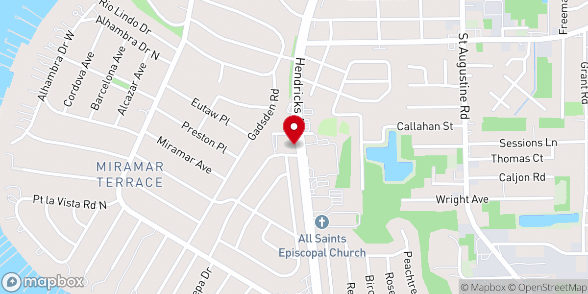 Map showing location of St Mark's Evangel Lutheran Church